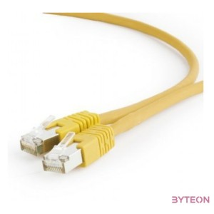 Gembird RJ45 CAT6A FTP M,M adatkábel 0.25m sárga LSZH