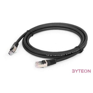 Gembird RJ45 CAT6A FTP M,M adatkábel 0.5m fekete LSZH