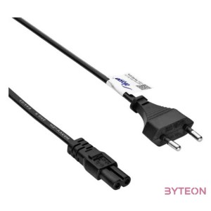 Akyga 230V villásdugó CEE 7,16 - C7 M,F tápkábel 1.5m fekete