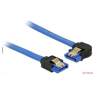 Delock SATA 3 F,F adatkábel 0.1m kék egyenes,90 bal
