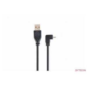 Gembird USB A - USB micro B M,M adatkábel 1.8m egyenes,90 le fekete