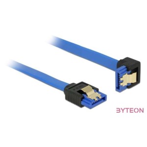 Delock SATA 3 F,F adatkábel 0.2m kék egyenes,90 le