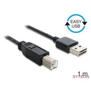 Delock Easy-USB - USB B M,M adatkábel 1m fekete