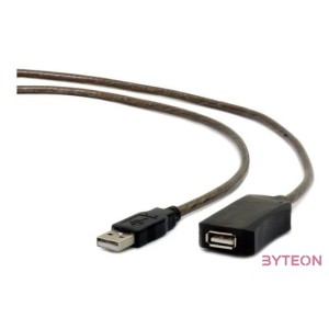 Gembird USB A M,F adatkábel hosszabbító 10m fekete aktív