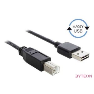 Delock Easy-USB - USB B M,M adatkábel 1m fekete