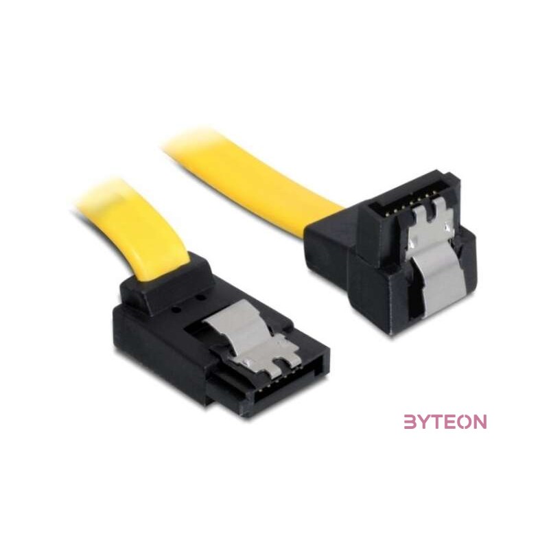 Delock SATA 3 F,F adatkábel 0.3m fel,le sárga