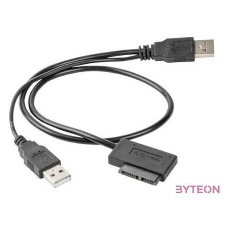 Gembird USB A - SATA Slimline 13pin M,F adatkábel 0.5m fekete