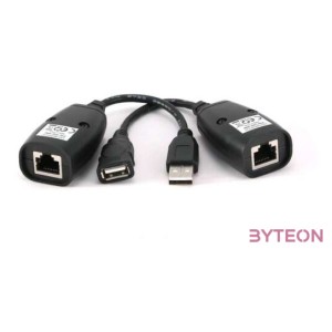 Gembird USB A - Cat.5e adatkábel hosszabbító fekete max. 30m