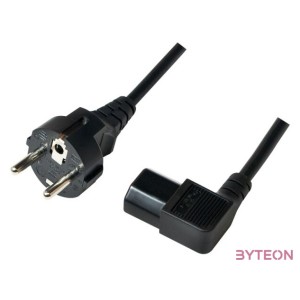 LogiLink 230V villásdugó CEE 7,7 - C13 M,F tápkábel 2m fekete egyenes,90