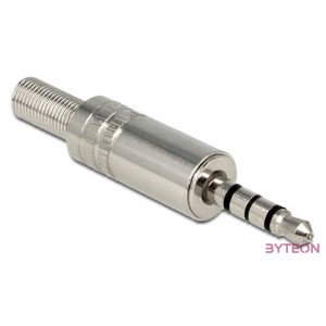 Delock Jack stereo 3,5mm (4pin) csatlakozó dugó törésgátlóval fém