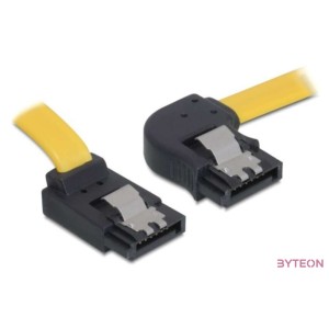 Delock SATA F,F adatkábel 0.3m jobb,fel sárga