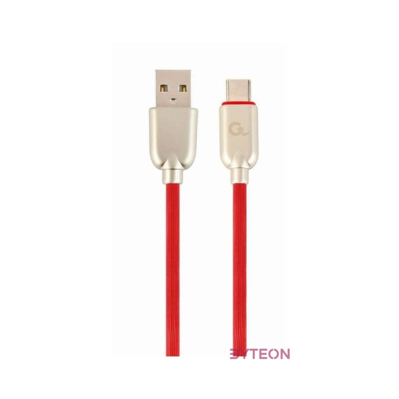 Gembird Premium rubber Type-C USB charging and data cable, 2m, red