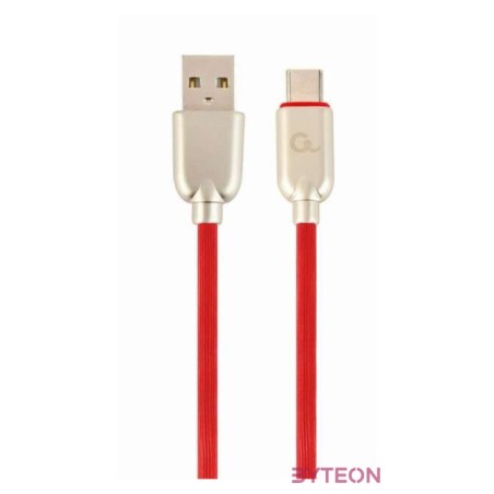 Gembird Premium rubber Type-C USB charging and data cable, 2m, red