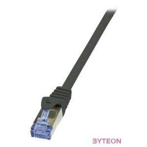LogiLink RJ45 CAT6A S,FTP M,M adatkábel 0.25m AWG26 fekete