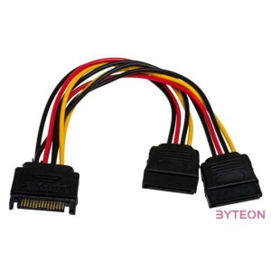 Akyga AK-CA-31 SATA Power - 2db SATA Power M,F adapter 0.15m