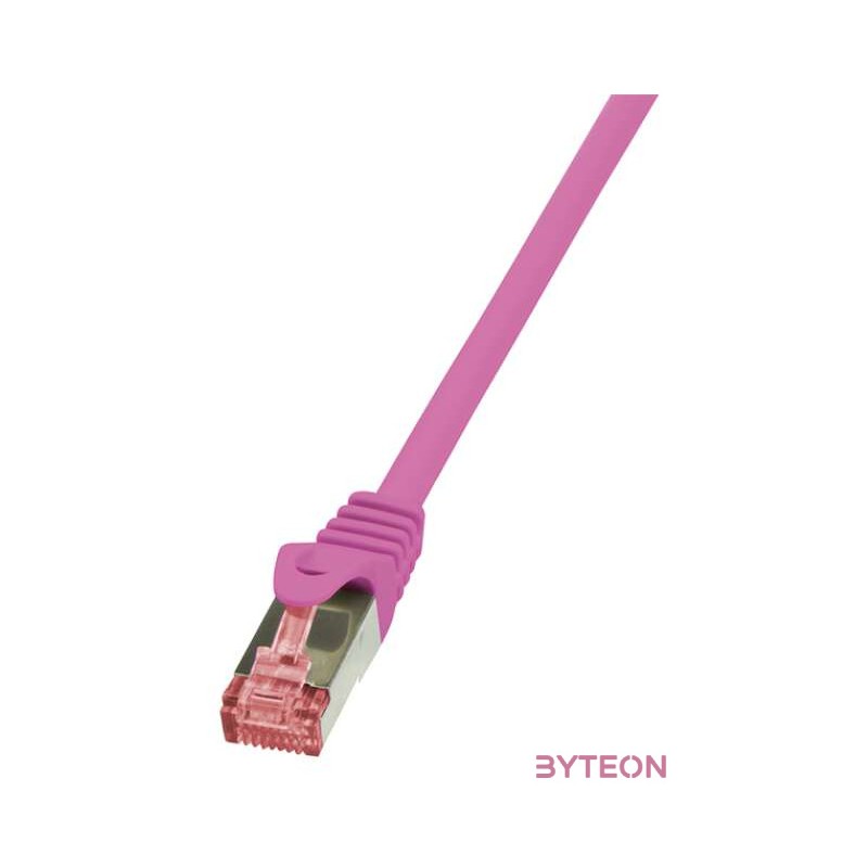 LogiLink RJ45 CAT6 SFTP M,M adatkábel 2m AWG27 rózsaszín