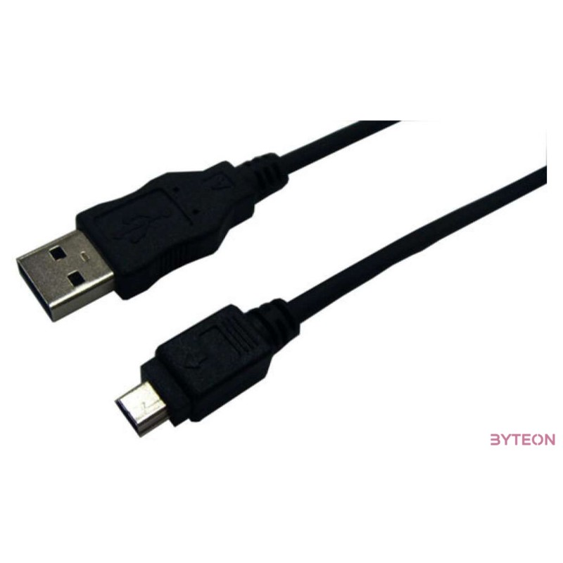 LogiLink USB 2.0 A - USB 2.0 mini B 5pin M,M adatkábel 3m fekete