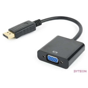 Gembird Displayport - VGA M,F adapter 0.2m fekete