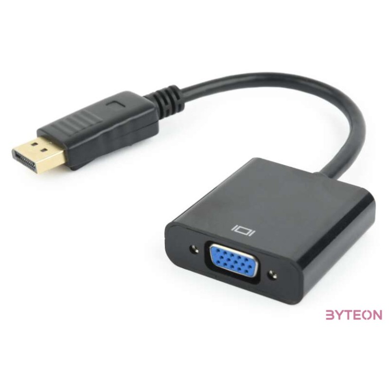 Gembird Displayport - VGA M,F adapter 0.2m fekete