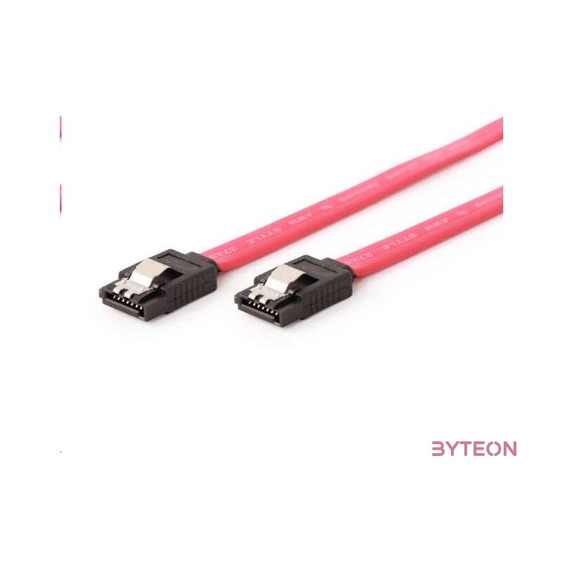 Gembird SATA 3 F,F adatkábel 1m piros metal clips