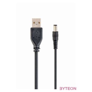 Gembird USB A - DC 3.5 x 1.3 mm M,M tápkábel 1.8m fekete