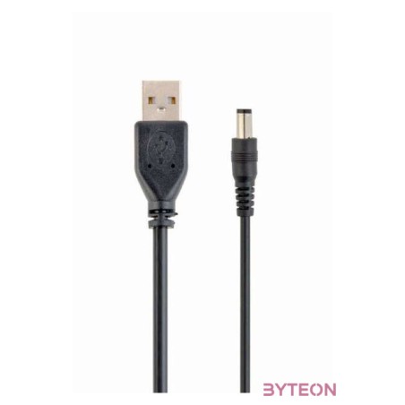 Gembird USB A - DC 3.5 x 1.3 mm M,M tápkábel 1.8m fekete