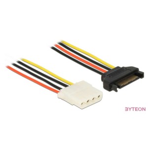 Delock SATA Power 15pin - Molex Power 4pin M,F tápkábel 0.3m