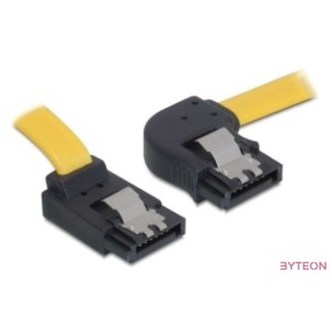 Delock SATA F,F adatkábel 0.3m jobb,fel sárga