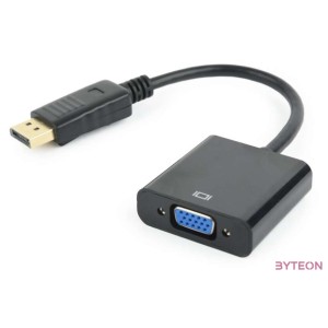 Gembird Displayport - VGA M,F adapter 0.2m fekete