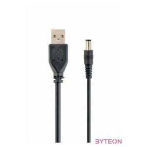 Gembird USB A - DC 3.5 x 1.3 mm M,M tápkábel 1.8m fekete