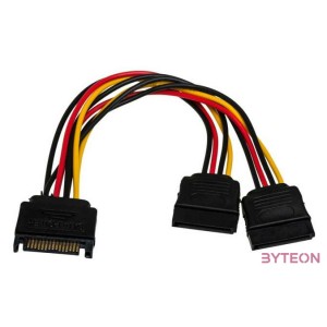 Akyga AK-CA-31 SATA Power - 2db SATA Power M,F adapter 0.15m