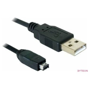 Delock USB A - USB mini B 4pin M,M adatkábel 1.5m (Hirose) fekete