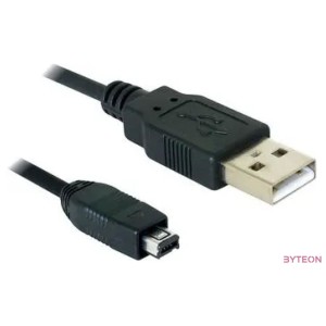 Delock USB A - USB mini B 4pin M,M adatkábel 1.5m (Hirose) fekete