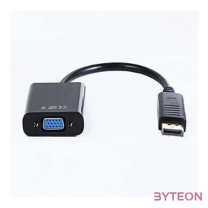 Gembird Displayport - VGA M,F adapter 0.2m fekete