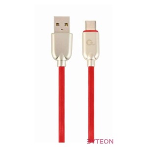 Gembird Premium rubber Type-C USB charging and data cable, 2m, red