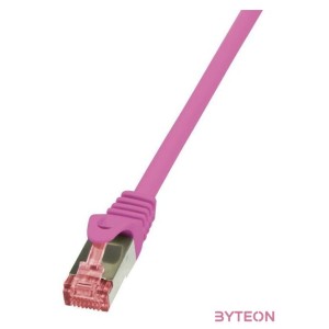 LogiLink RJ45 CAT6 SFTP M,M adatkábel 2m AWG27 rózsaszín