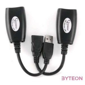 Gembird USB A - Cat.5e adatkábel hosszabbító fekete max. 30m