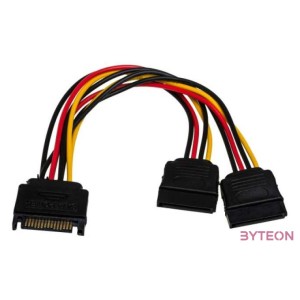 Akyga AK-CA-31 SATA Power - 2db SATA Power M,F adapter 0.15m
