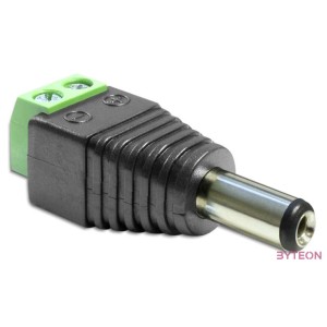 Delock DC 5,5x2,5mm - Terminal block 2pin M,F adapter fekete