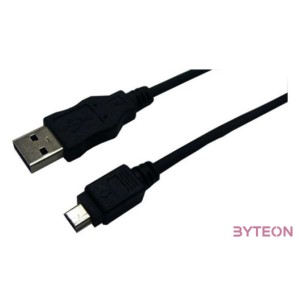 LogiLink USB 2.0 A - USB 2.0 mini B 5pin M,M adatkábel 3m fekete