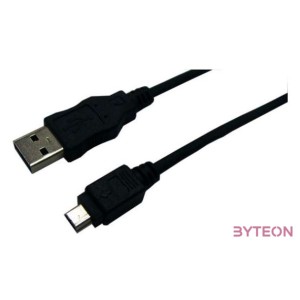 LogiLink USB 2.0 A - USB 2.0 mini B 5pin M,M adatkábel 3m fekete