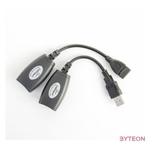 Gembird USB A - Cat.5e adatkábel hosszabbító fekete max. 30m