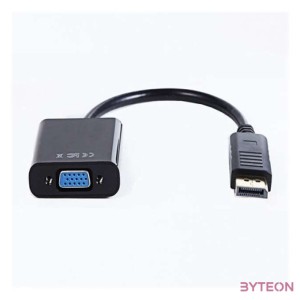 Gembird Displayport - VGA M,F adapter 0.2m fekete