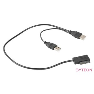 Gembird USB A - SATA Slimline 13pin M,F adatkábel 0.5m fekete