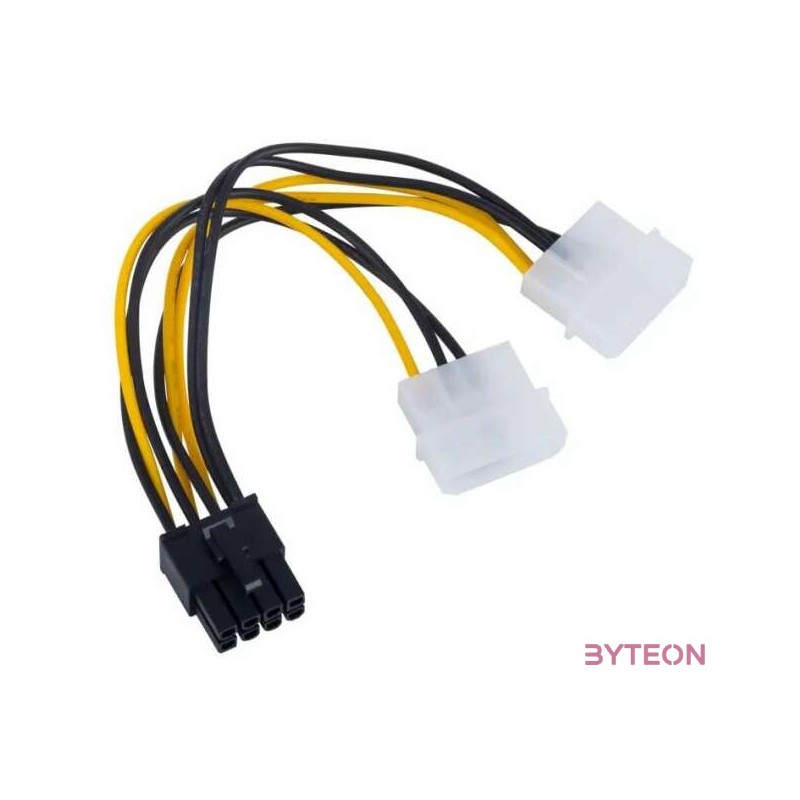 Akyga Molex Power 3pin - Power 8pin PCI-E M,F tápkábel 0.5m