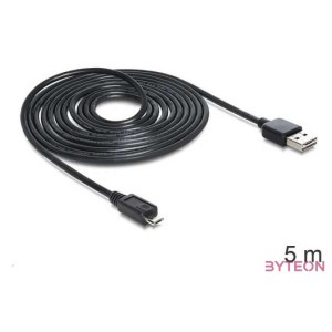 Delock Easy-USB - USB micro B M,M adatkábel 5m fekete