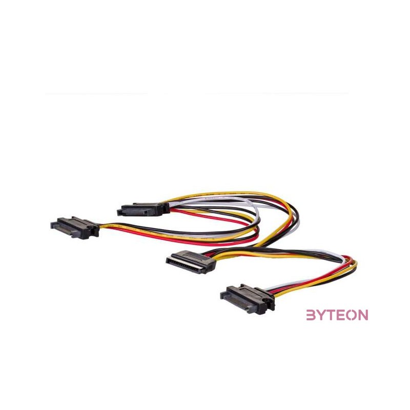 Akyga SATA Power - 3db SATA Power M,F tápkábel 0.3m