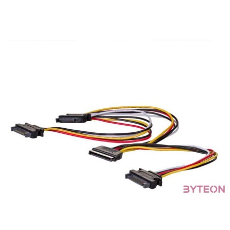 Akyga SATA Power - 3db SATA Power M,F tápkábel 0.3m