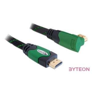 Delock HDMI 1.4 M,M video jelkábel 3m fekete egyenes,90jobb