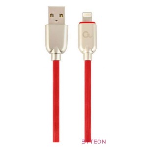 Gembird Premium rubber 8-pin charging and data cable, 2m, red